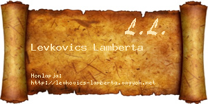Levkovics Lamberta névjegykártya